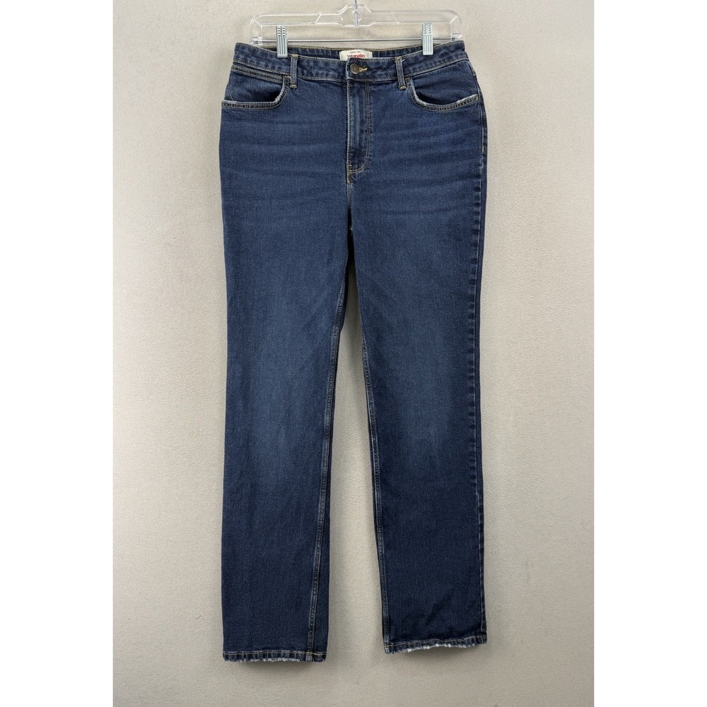 Wrangler Womens 12x32 High Rise True Straight Blue Denim Jeans Classic Fit